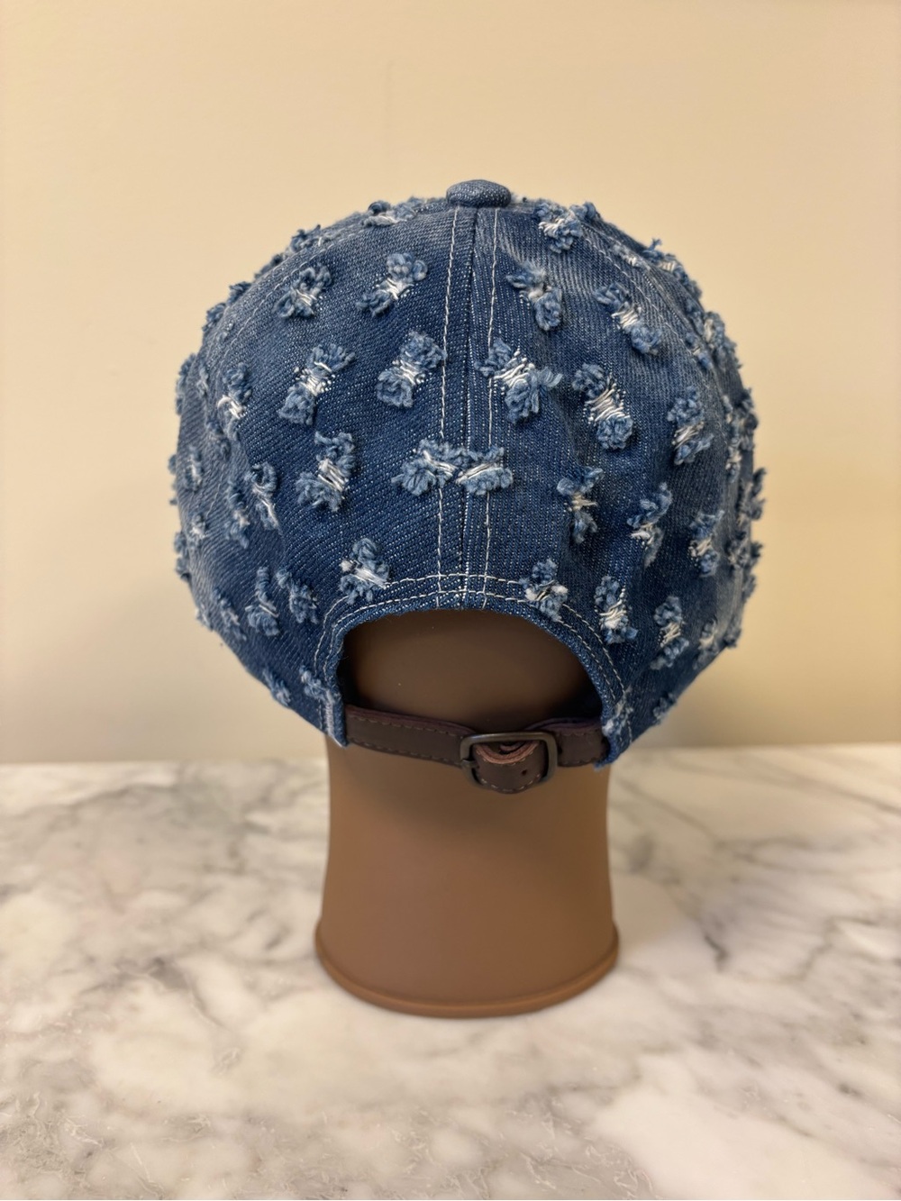 Supreme Distressed Denim Rhinestone Cap - Blue - Picture 5 of 7